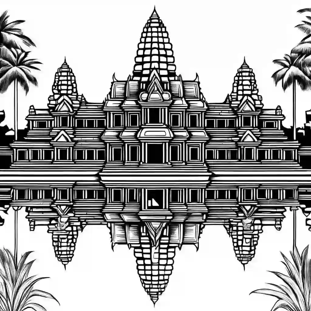 Angkor Wat coloring pages